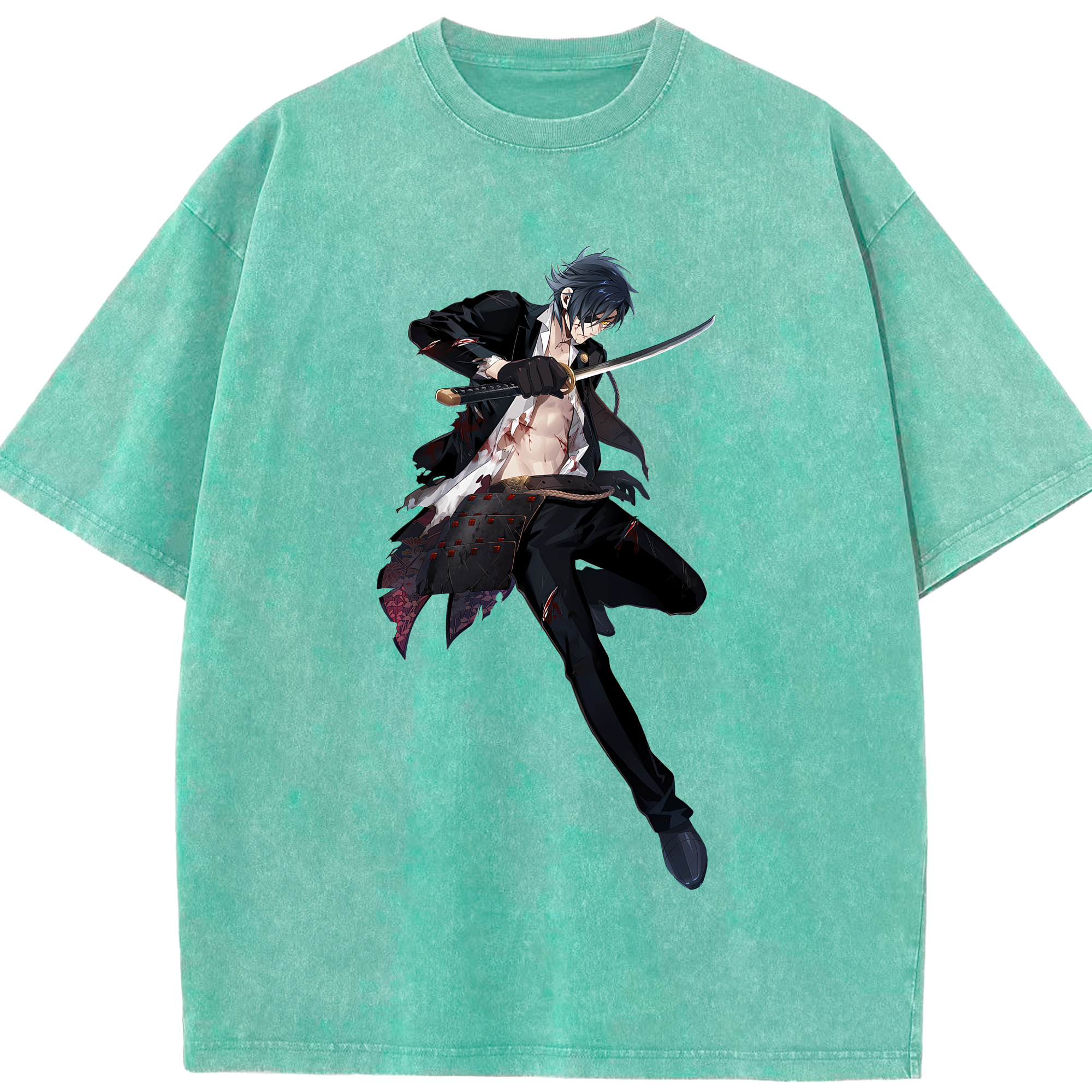 （画像用） 刀剣乱舞 Touken Ranbu 綿100% ヴィンテージ風 半袖Tシャツ（フロントプリント）